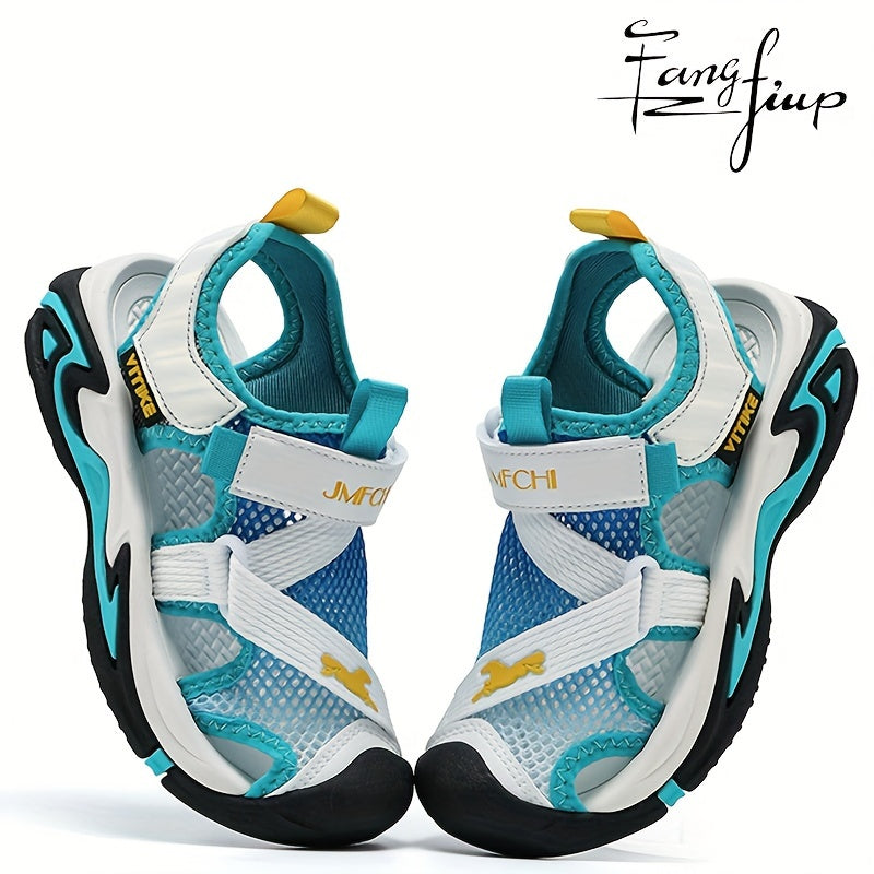 Boy's Breathable Sandals for Outdoor Activities Mesh PU Low Top Casual Beach Water Shoes