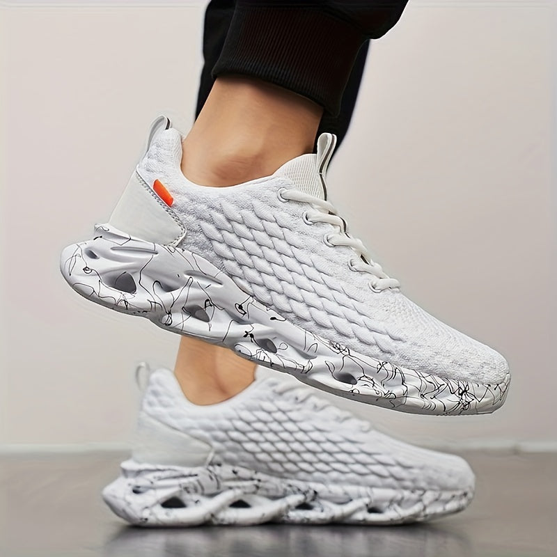 Men's Breathable Running Sneakers with Shock Absorption Soft Sole for All Seasons