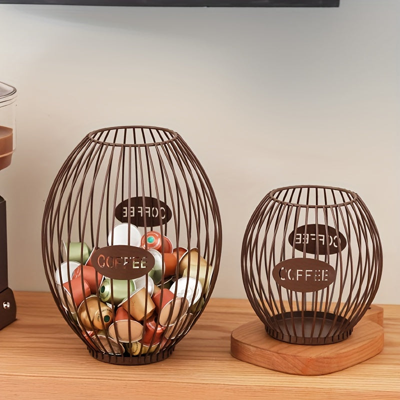 Organizador de cápsulas de café de hierro para cocina, negro, almacenamiento y exhibición