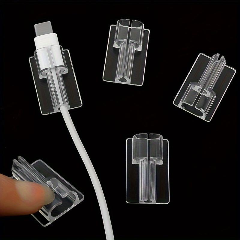 Clear Cable Clips for Apple and Android Type-C Cables Organizing and Protecting