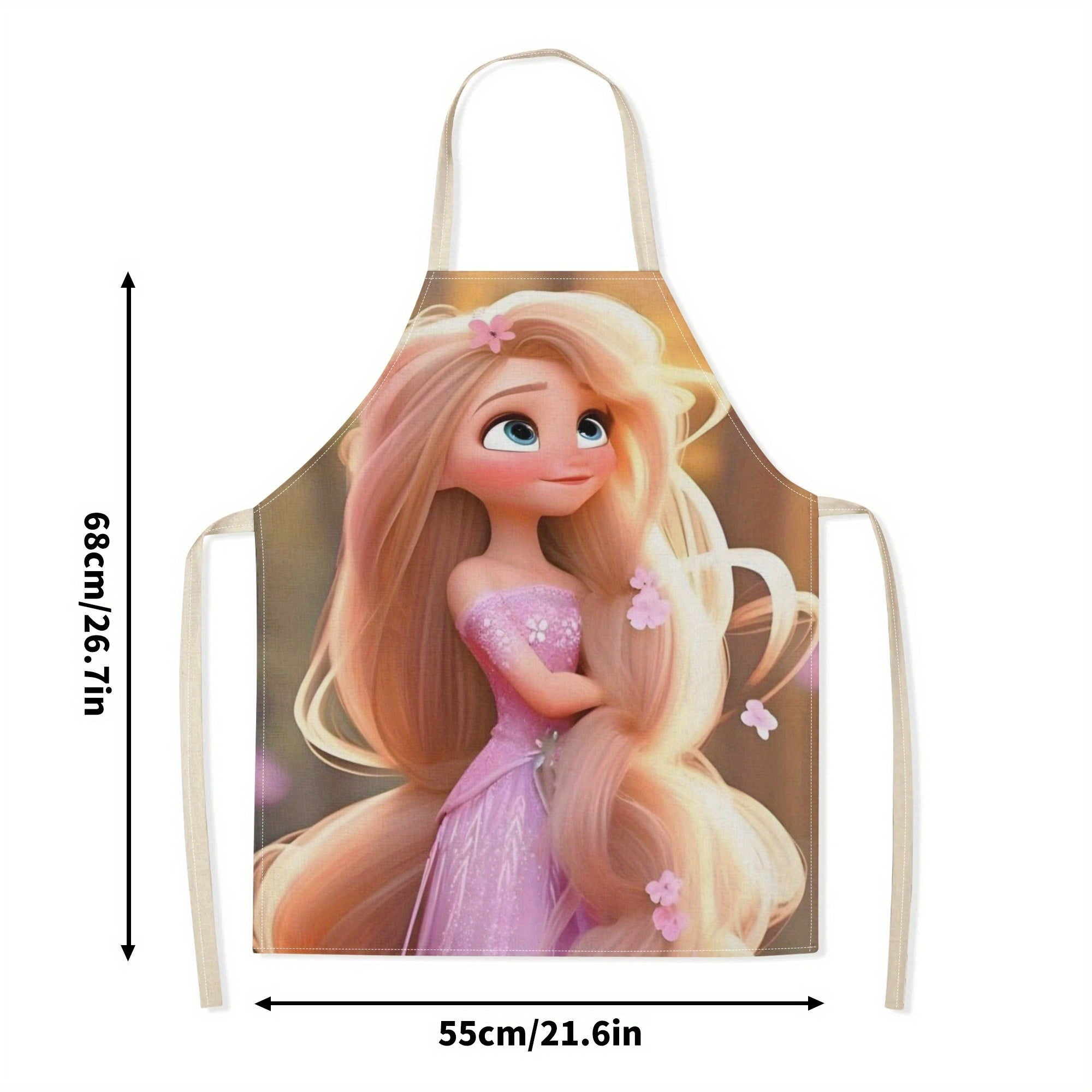 Waterproof Apron With Cartoon Elsa Design For Kitchen Restaurant Supermarket