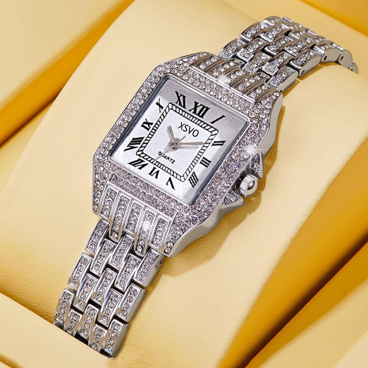 Women's Rhinestone Steel Watch with Adjustable Band