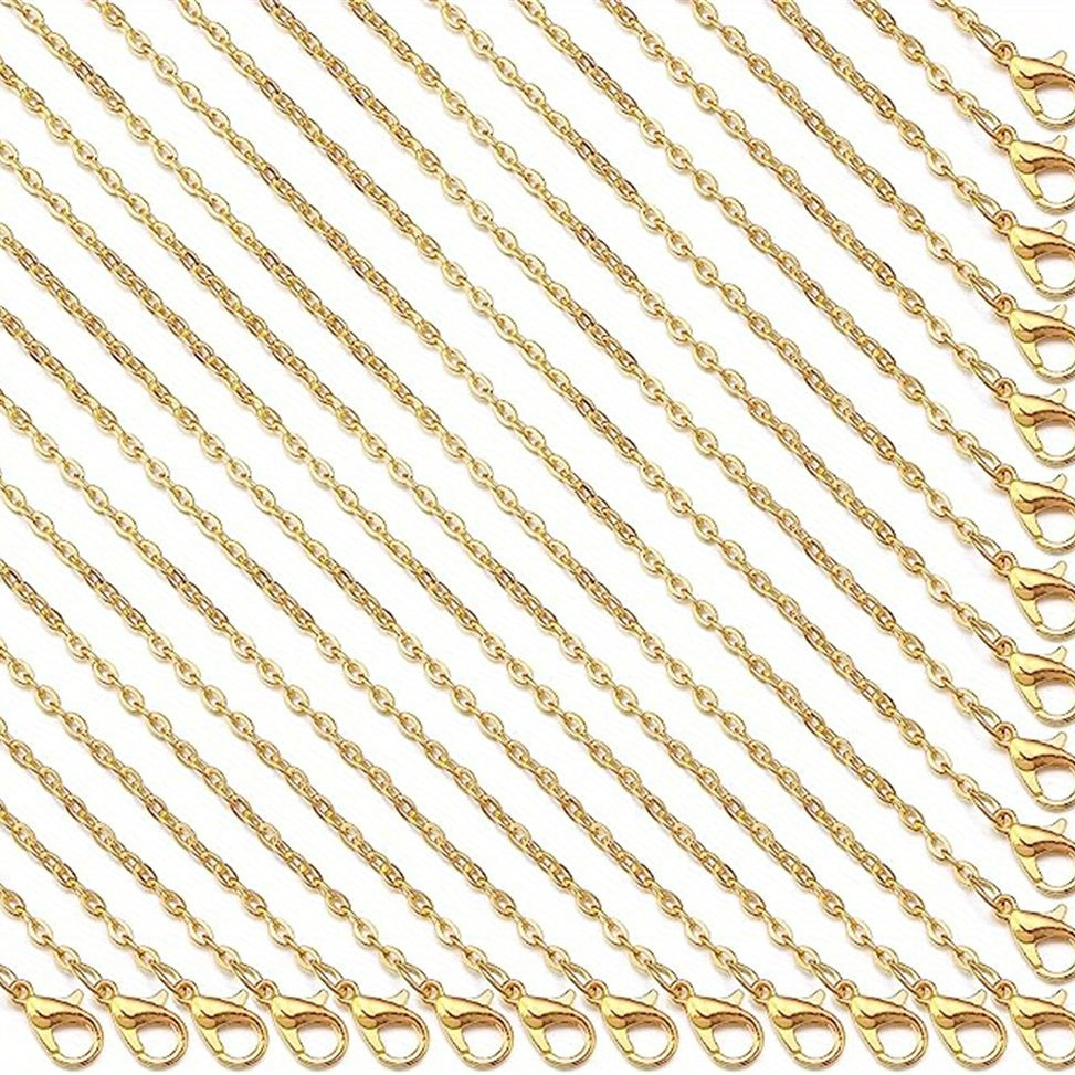 24 Pieces of 18-Inch Multi-Color Alloy Chain Links for DIY Jewelry Making