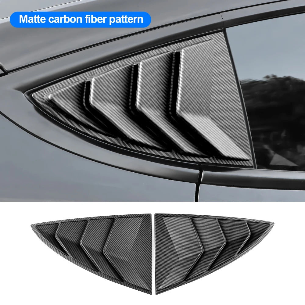 Rear Car Window Shutter Cover Carbon Fiber Pattern for Tesla Model 3