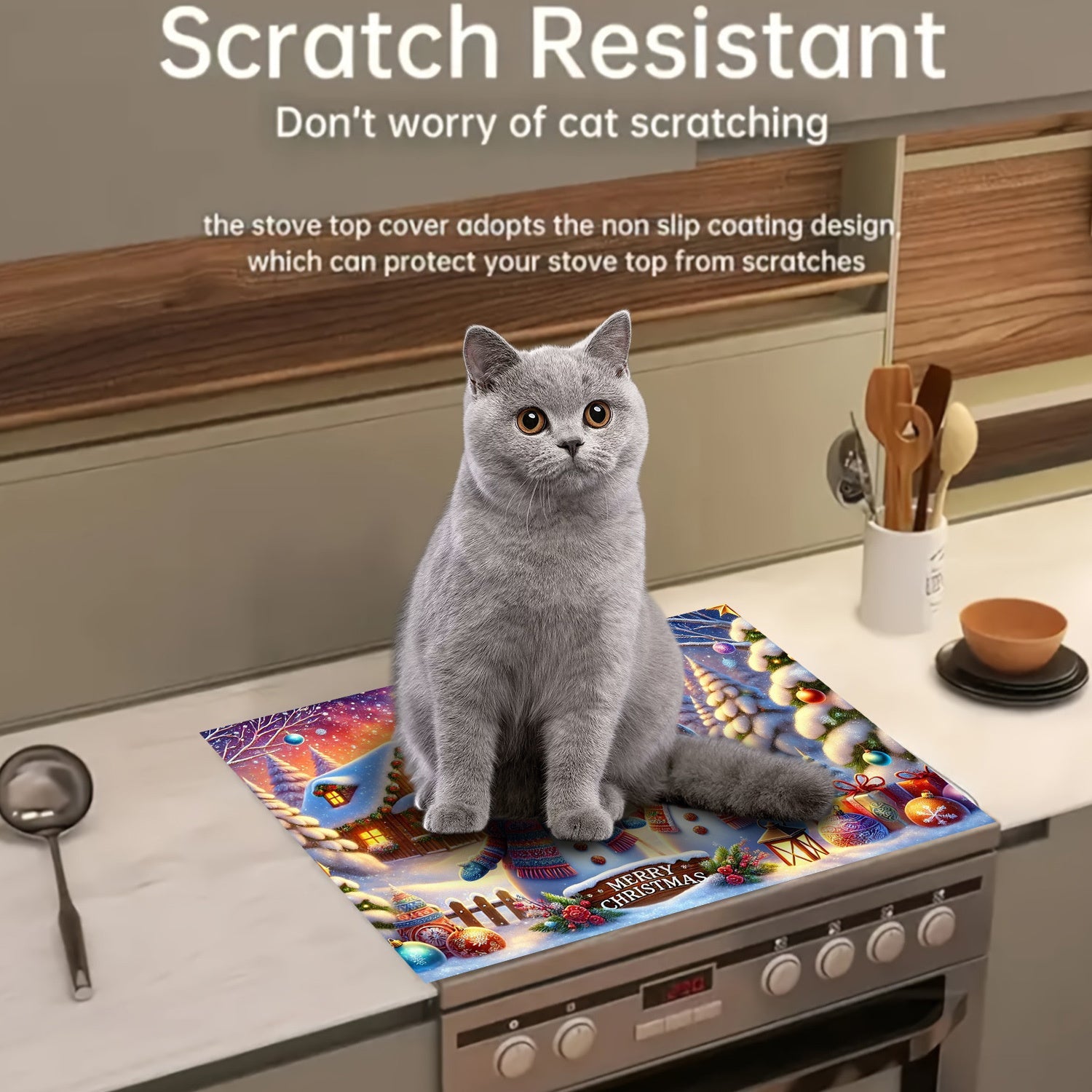 Christmas Snowman Stove Top Protector Waterproof Anti-Slip Cover for Electric Glass Cooktops