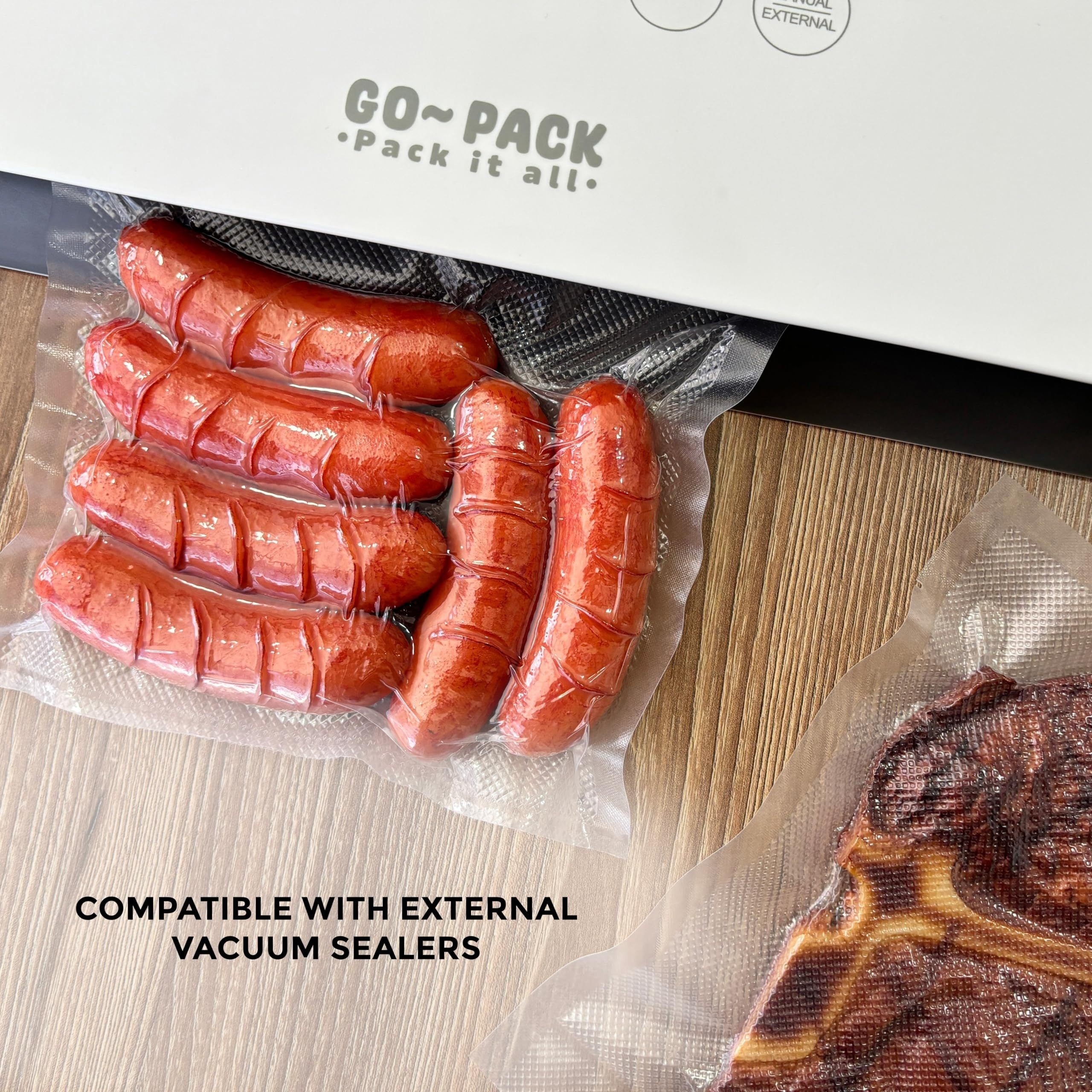 Pack of 5 Food Vacuum Sealed Bags BPA-Free 7-Layer Diamond Pattern Food Storage