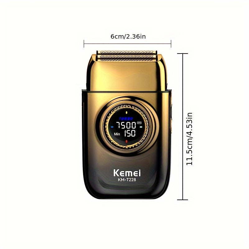 KEMEI T288 Режущий электробритва с двойной головкой, LED-дисплей, зарядка через USB, нержавеющая сталь, литиевая батарея 1400 мАч, время работы от батареи 46-60 минут, для мужчин, праздничный подарок.