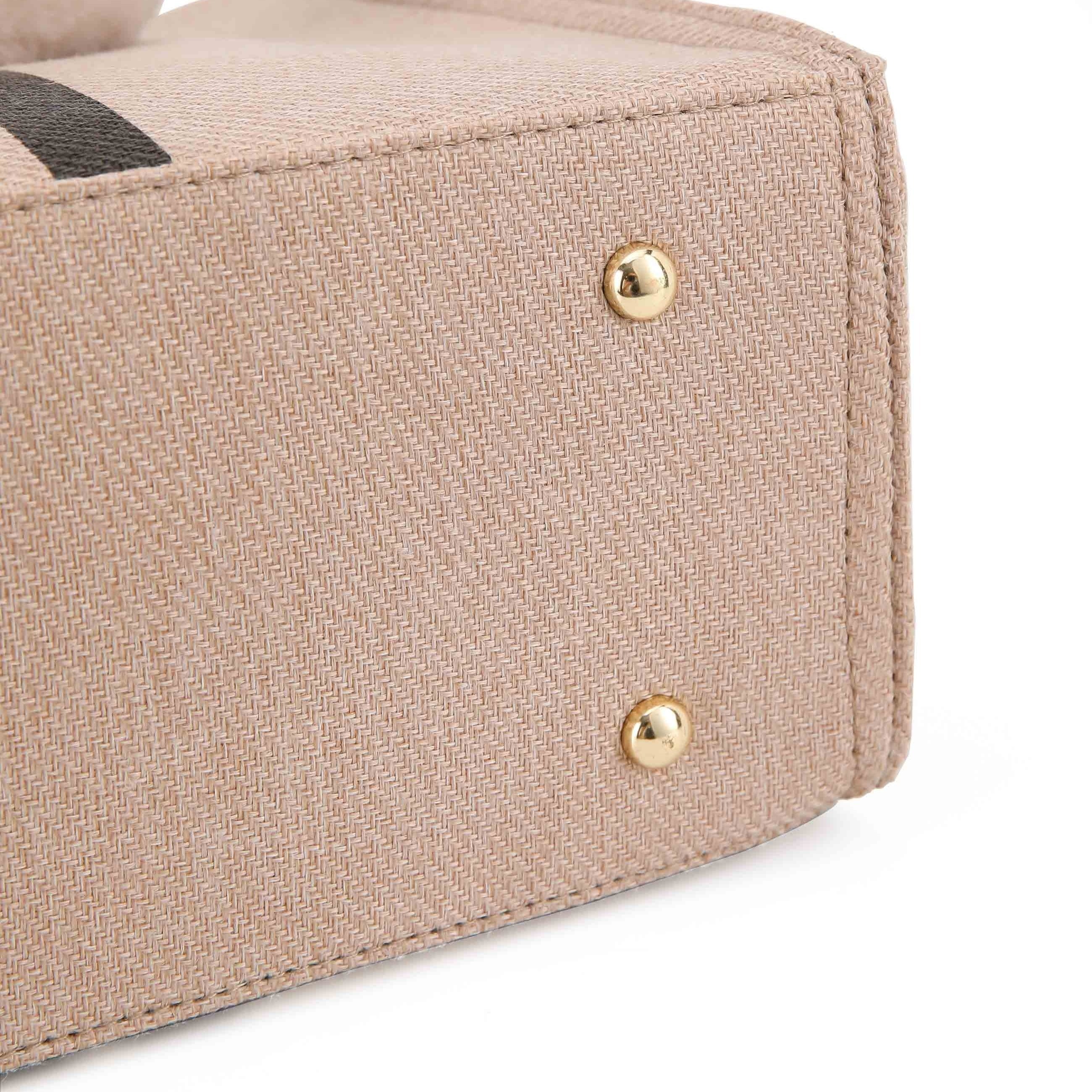 Women's Canvas Tote Bag Large Capacity Striped Polyester for Commuting