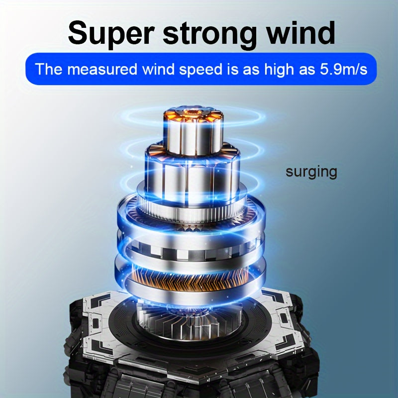 Portable Wearable Neck Fan with Adjustable Tilt Rotor, USB Charging, Silent Operation