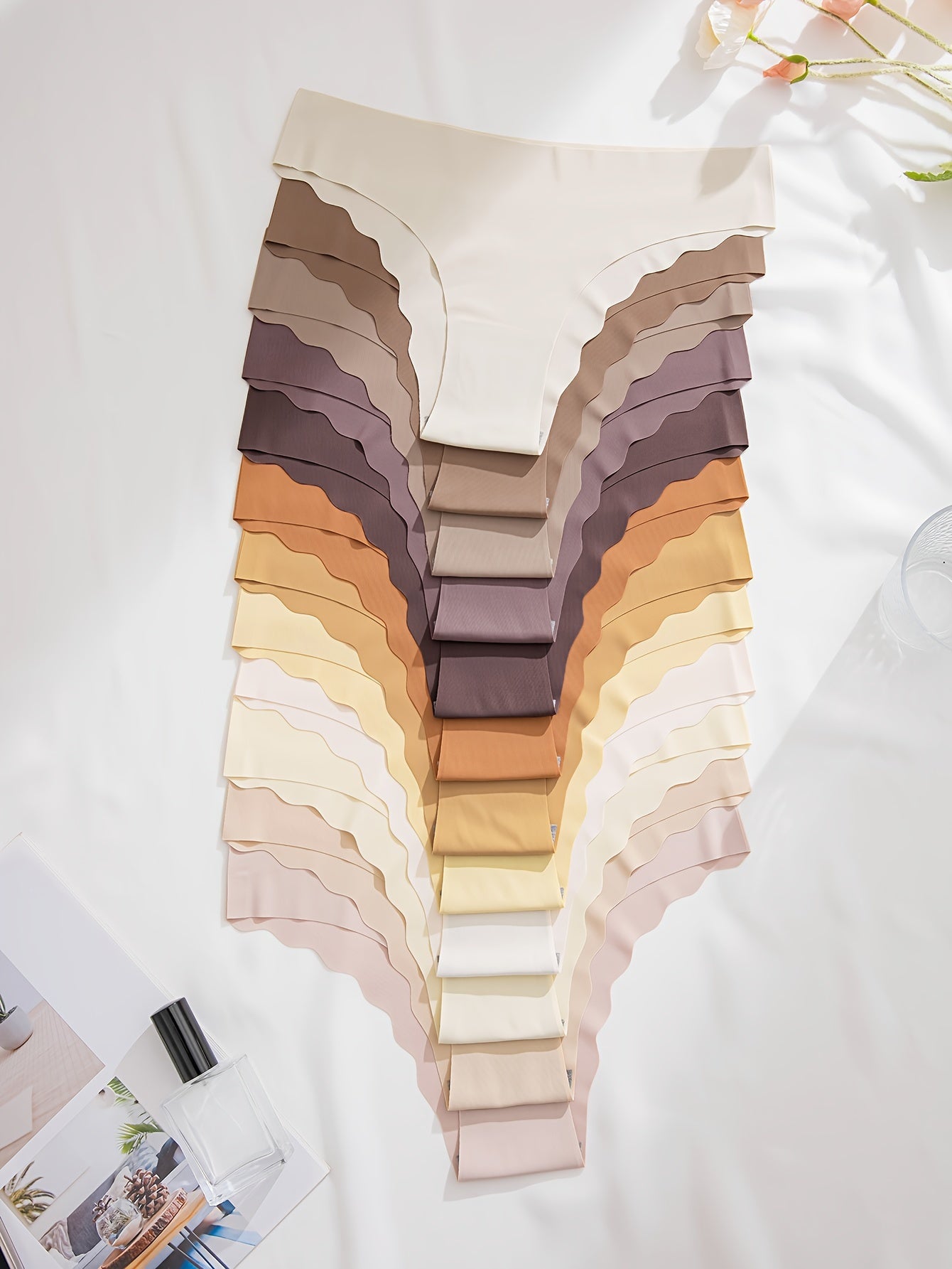 Women's Low Waist Briefs with Solid Scallop Trim Soft Stretchy Underwear Pack of 12