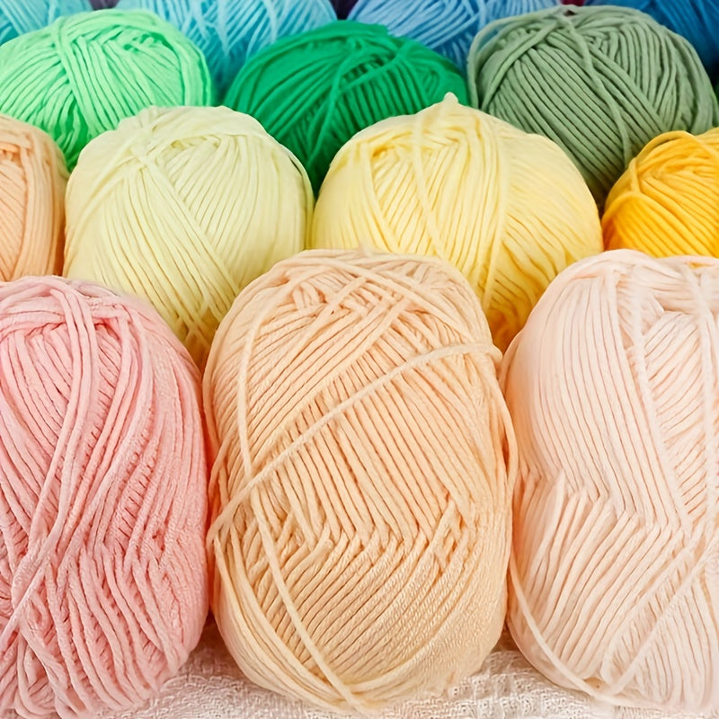 5-Pack Cotton Yarn Assorted Colors 4-Ply for Knitting Crochet Sweaters Scarves