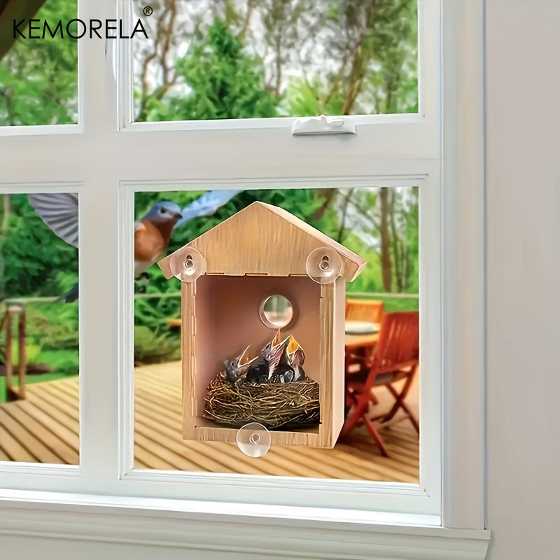 Window Bird Feeder with Suction Cups and Perch Stick for Outdoor Garden Decor
