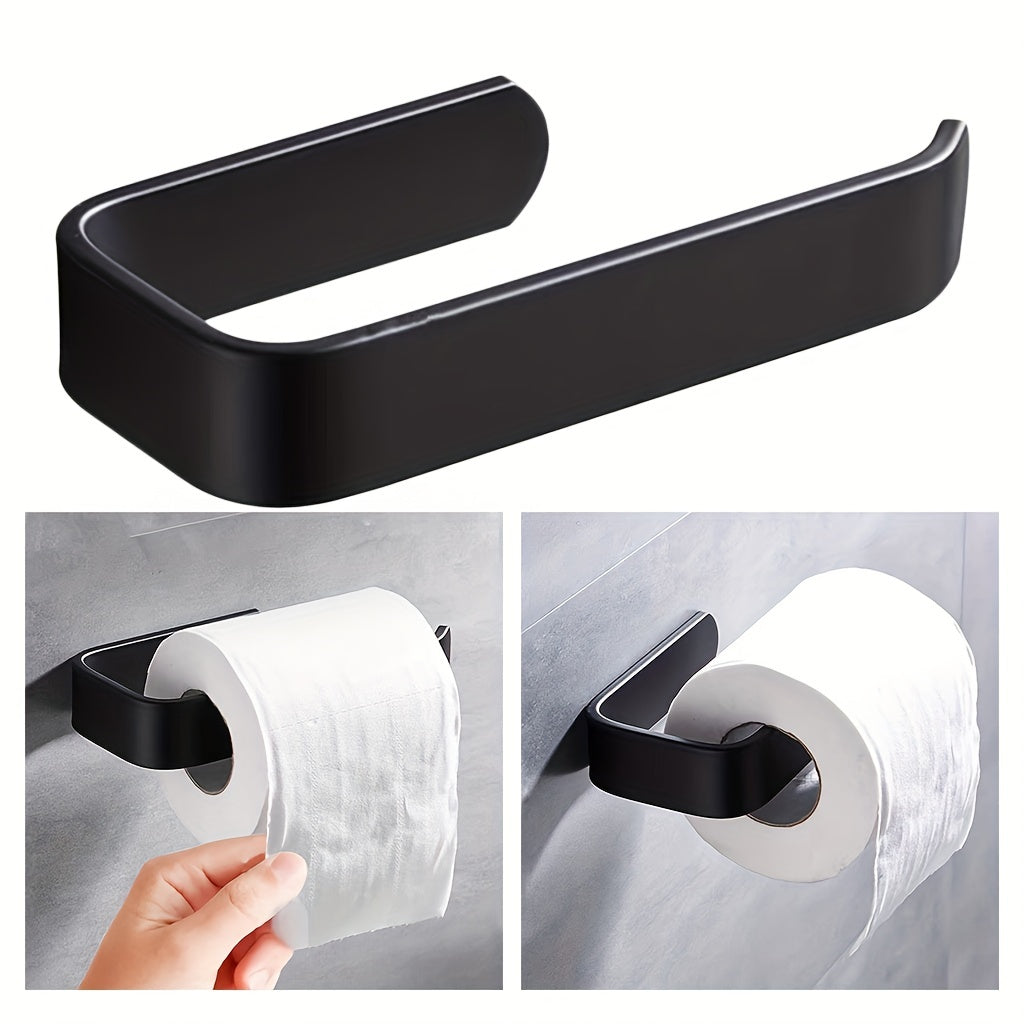 Wall Mounted Bathroom Toilet Paper Holder with Towel Rack No Punching Required Accessories Included