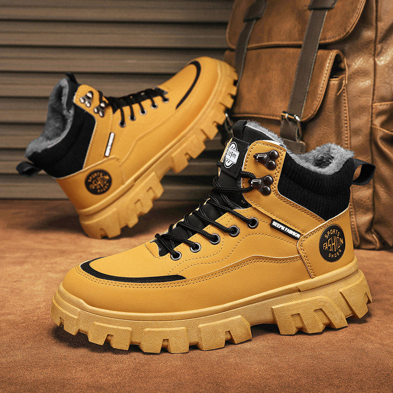 Women's Mustard Yellow PU Slip-On Chunky Heeled Casual Shoes