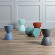 Contemporary Hourglass Storage Ottoman Bench with Water Resistant Finish