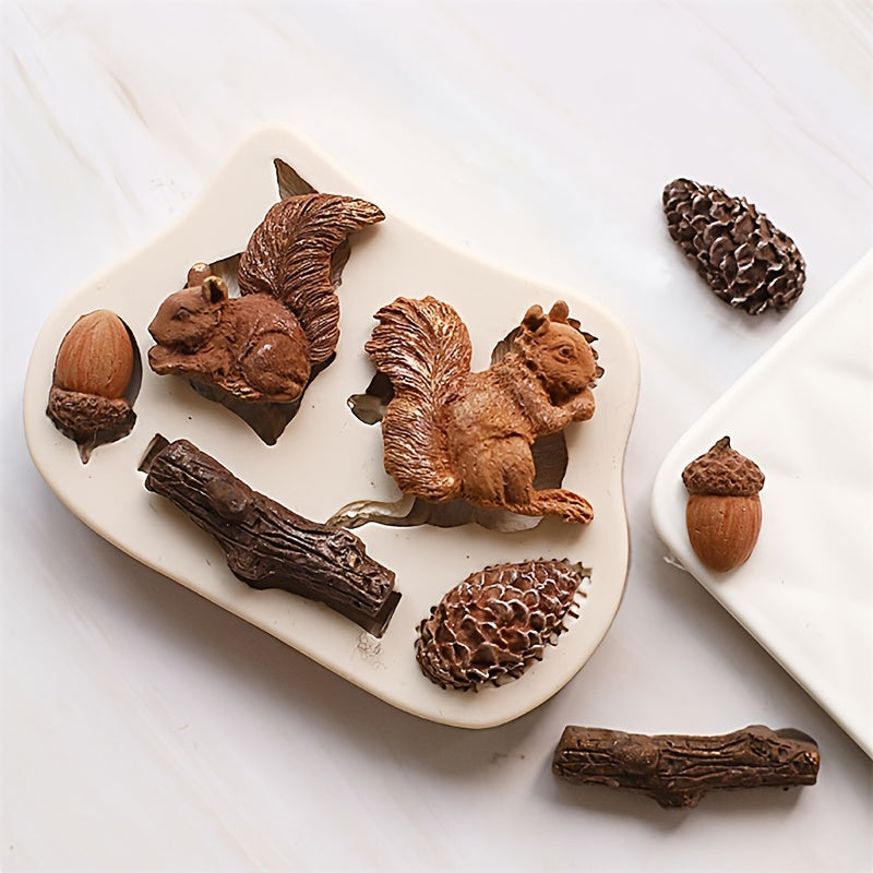 Silicone Squirrel Cake Mold for Baking Fudge Cookies Chocolates Kitchen