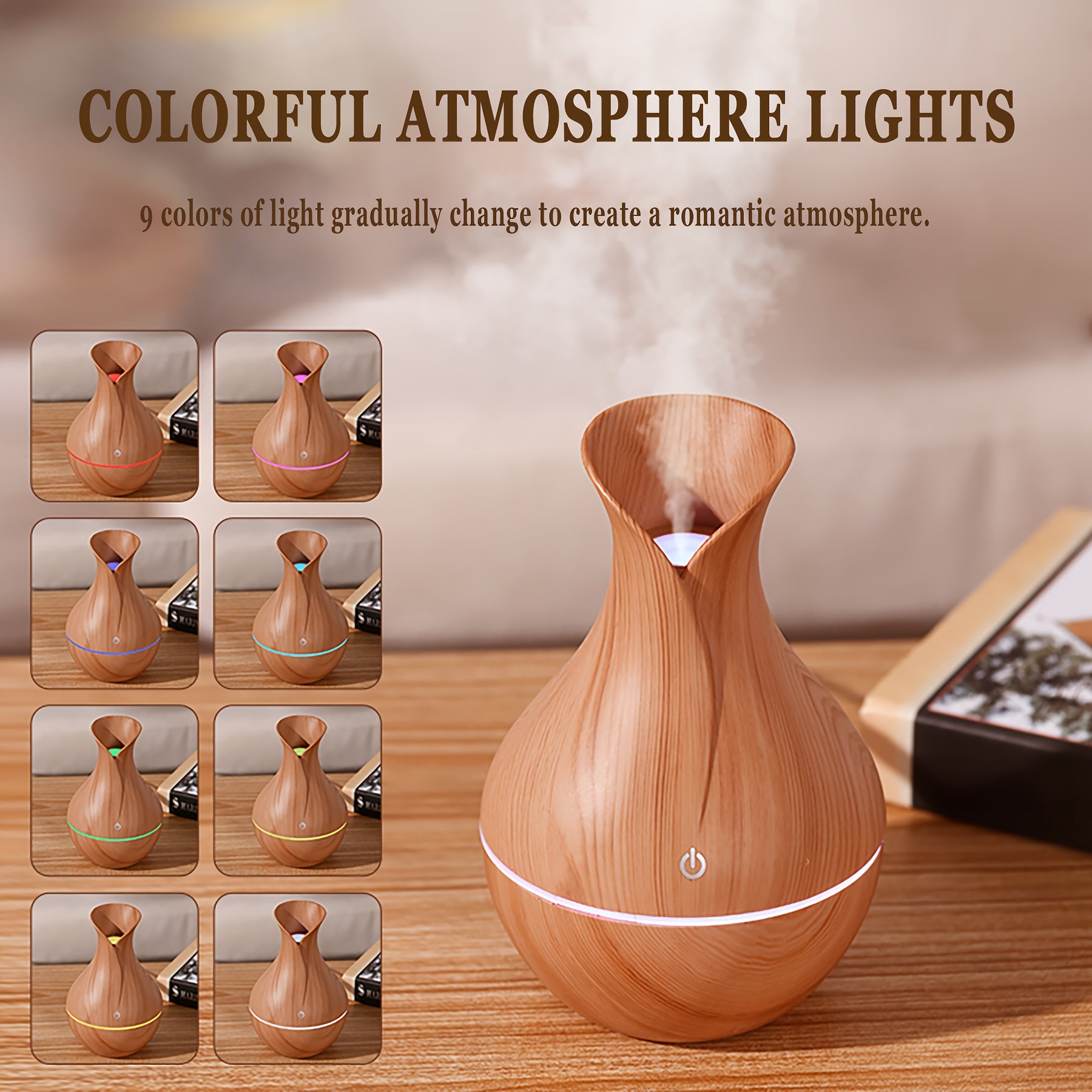 Vase-Shaped USB Aromatherapy Machine and Humidifier with Night Light