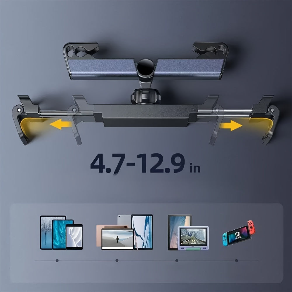 Rear Car Phone Holder for Headrest Universal Tablet Mount Retractable TV Support