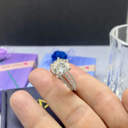 Women's Moissanite Engagement Ring 1 Carat Sterling Silver Gold Plated Stylish Jewelry