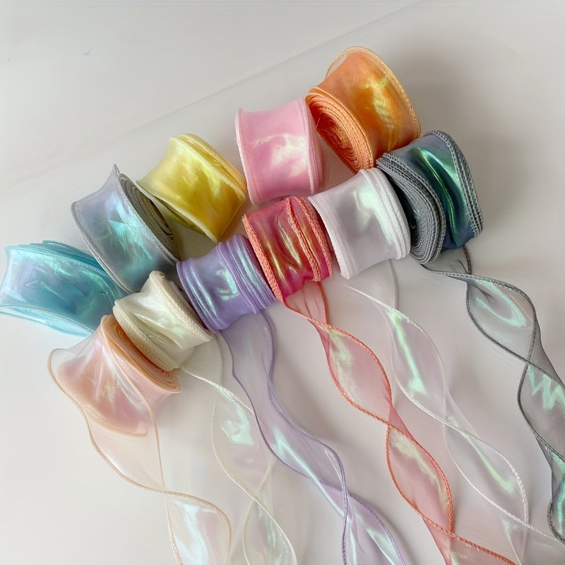 Colorful Fish Tail Yarn Ribbon Roll for DIY Projects and Clothing Decoration