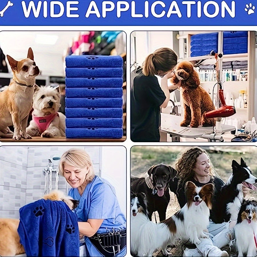 Pet Dog and Cat Bath Towel Soft Absorbent Quick-Drying Polyester