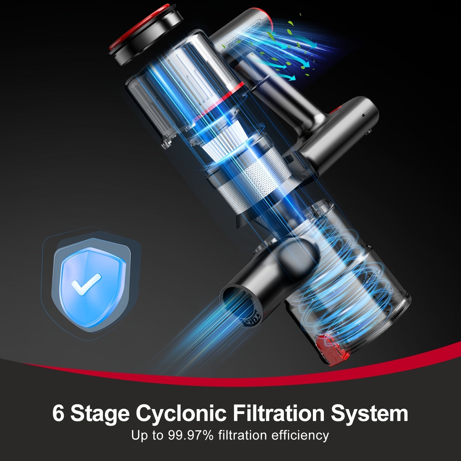 8-in-1 Cordless Vacuum Cleaner with Strong Suction LED Display Anti-Tangle for Home Hardwood Floors Carpets Pet Hair