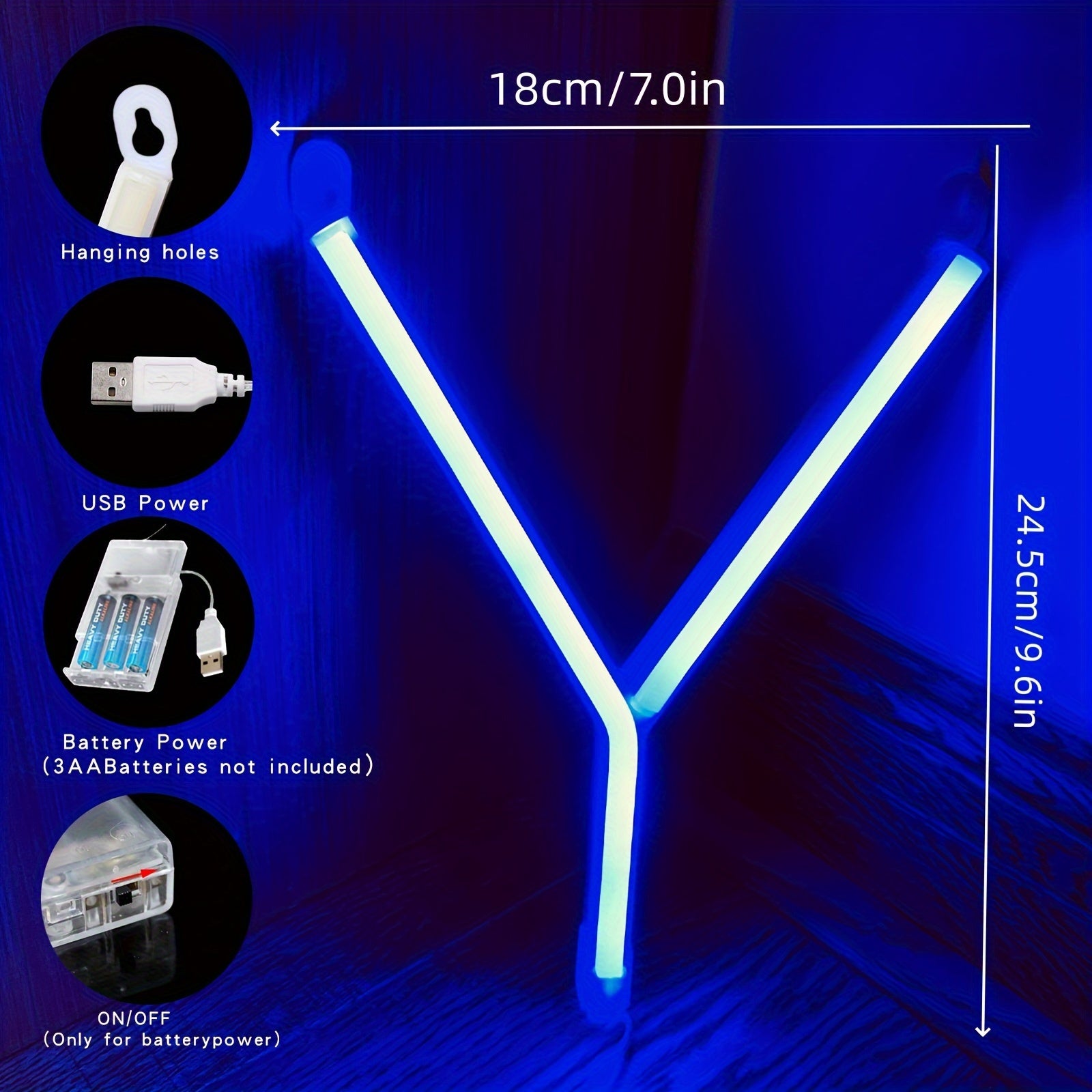 Neon LED harf yorug'lik belgisi, USB yoki batareyalar bilan quvvatlanadi, yotoqxona bezatish yoki maxsus tadbirlar uchun mukammal.