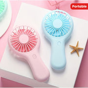 Mini ventilador de mano portátil recargable por USB para viajes, oficina, exteriores y hogar