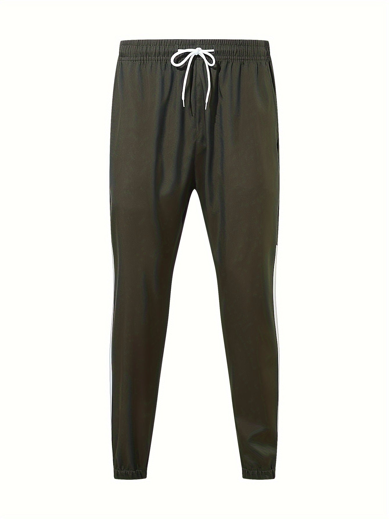 Erkaklar uchun 2-qismli tasodifiy sport to'plami, uslubiy rang blokirovka dizayni bilan kapyushonli kurtka va shimlar, bahor yoki kuzda zamonaviy sport ko'rinishi uchun.