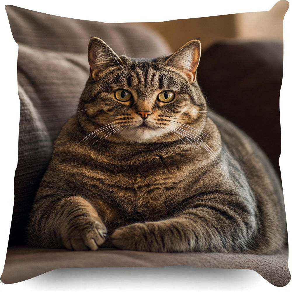 Reversible Cat Throw Pillow Cover for Home Decor All Seasons