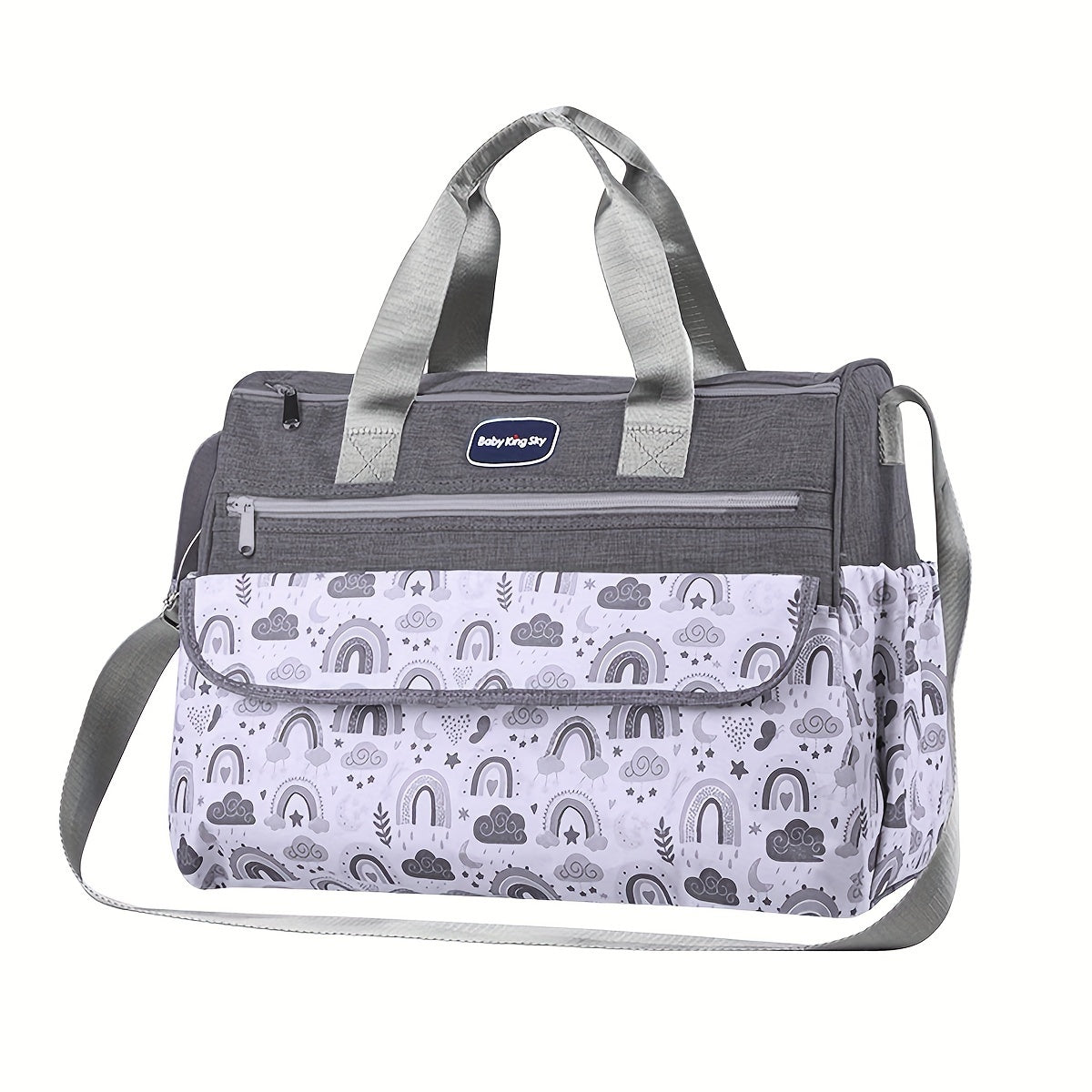Cloud Print Shoulder Bag for Moms Large Capacity Versatile Crossbody Travel Diaper Bag