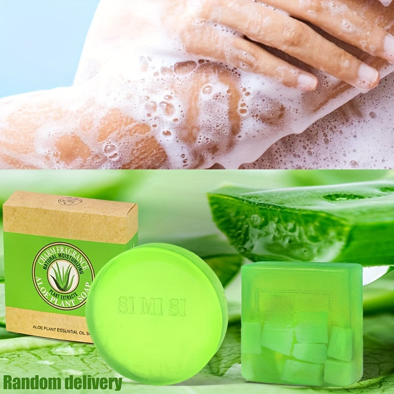 Unisex Aloe Vera Soap for All Skin Types Moisturizing Deep Cleansing Oil Control