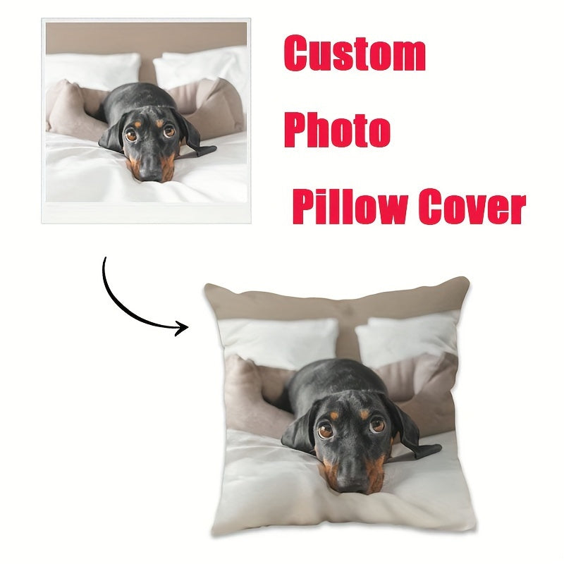 Personalized Pet Photo Pillow 45x45cm Soft Polyester Dog Cat Gift