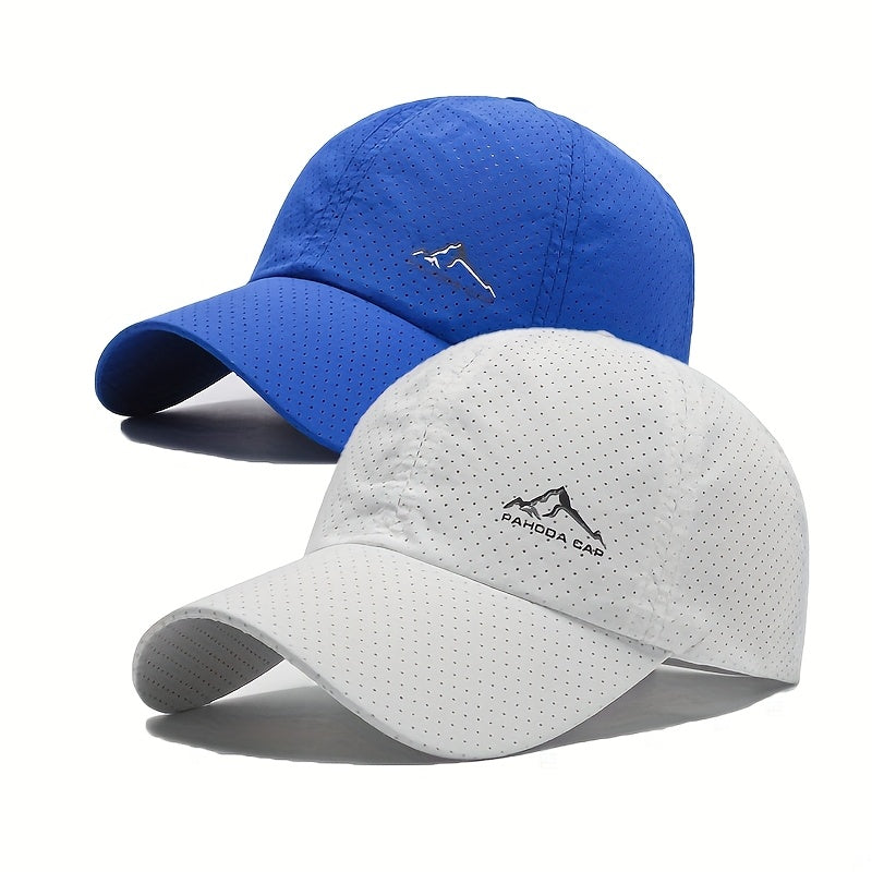2pcs Quick Dry Printed Baseball Caps Snow Mountain Logo Sports Travel Hiking Casual