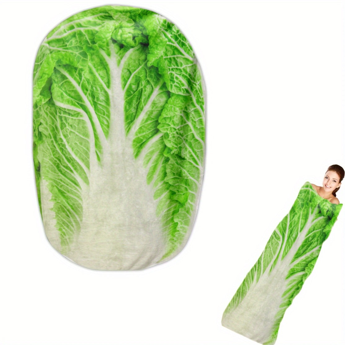 Vegetable Print Throw Blanket Soft Cozy All-Season Bed Couch Decor