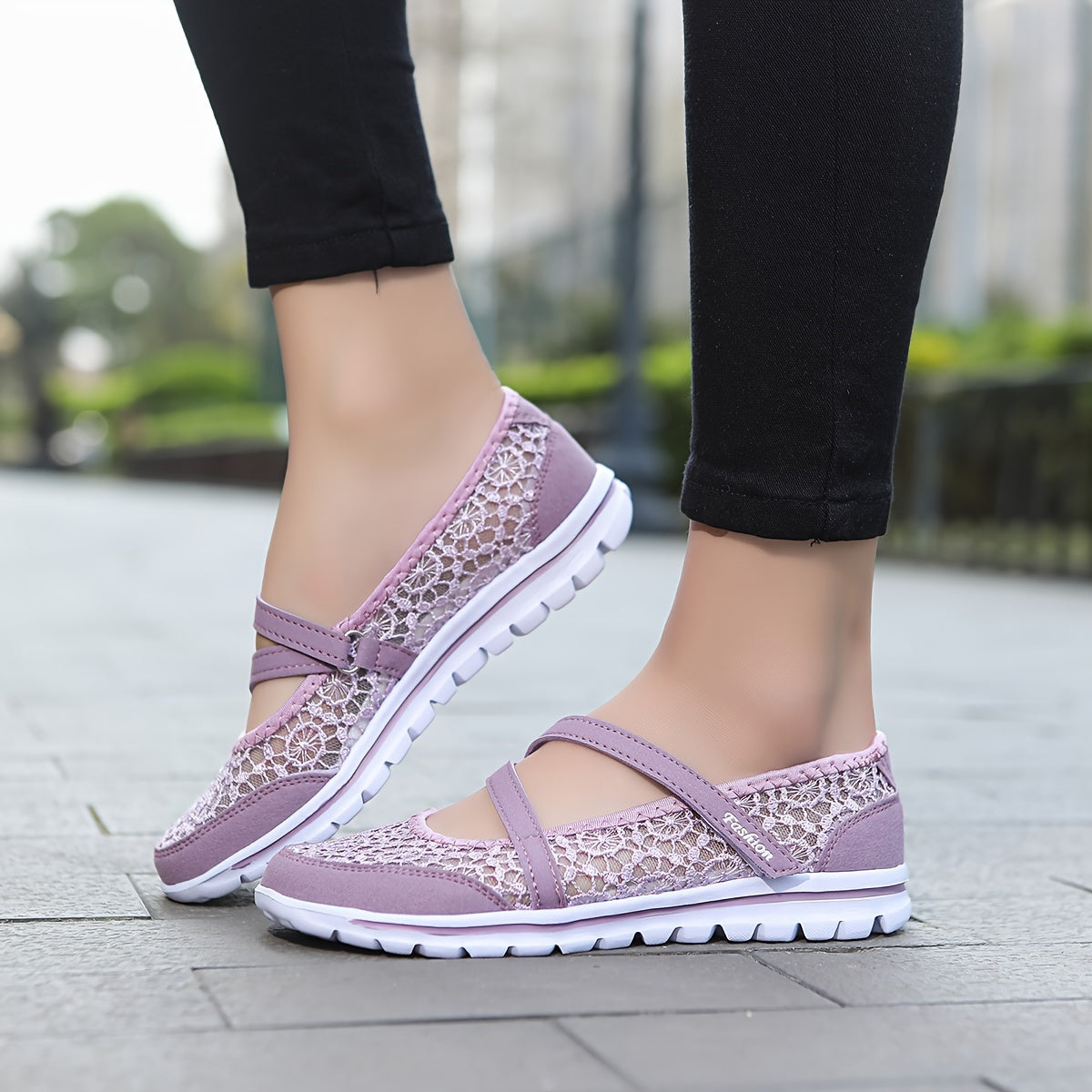 Women's Mesh Flat Shoes Breathable Slip-On Summer Low Top Fabric