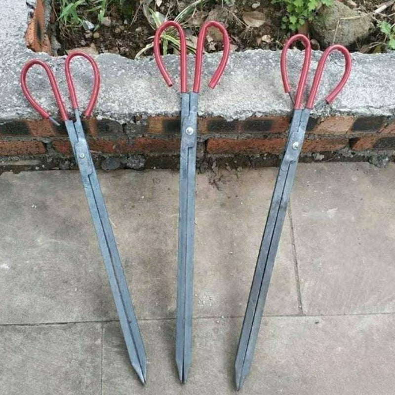 Durable Fireplace Tongs for Charcoal Coal and Logs Long Handle Metal Tool