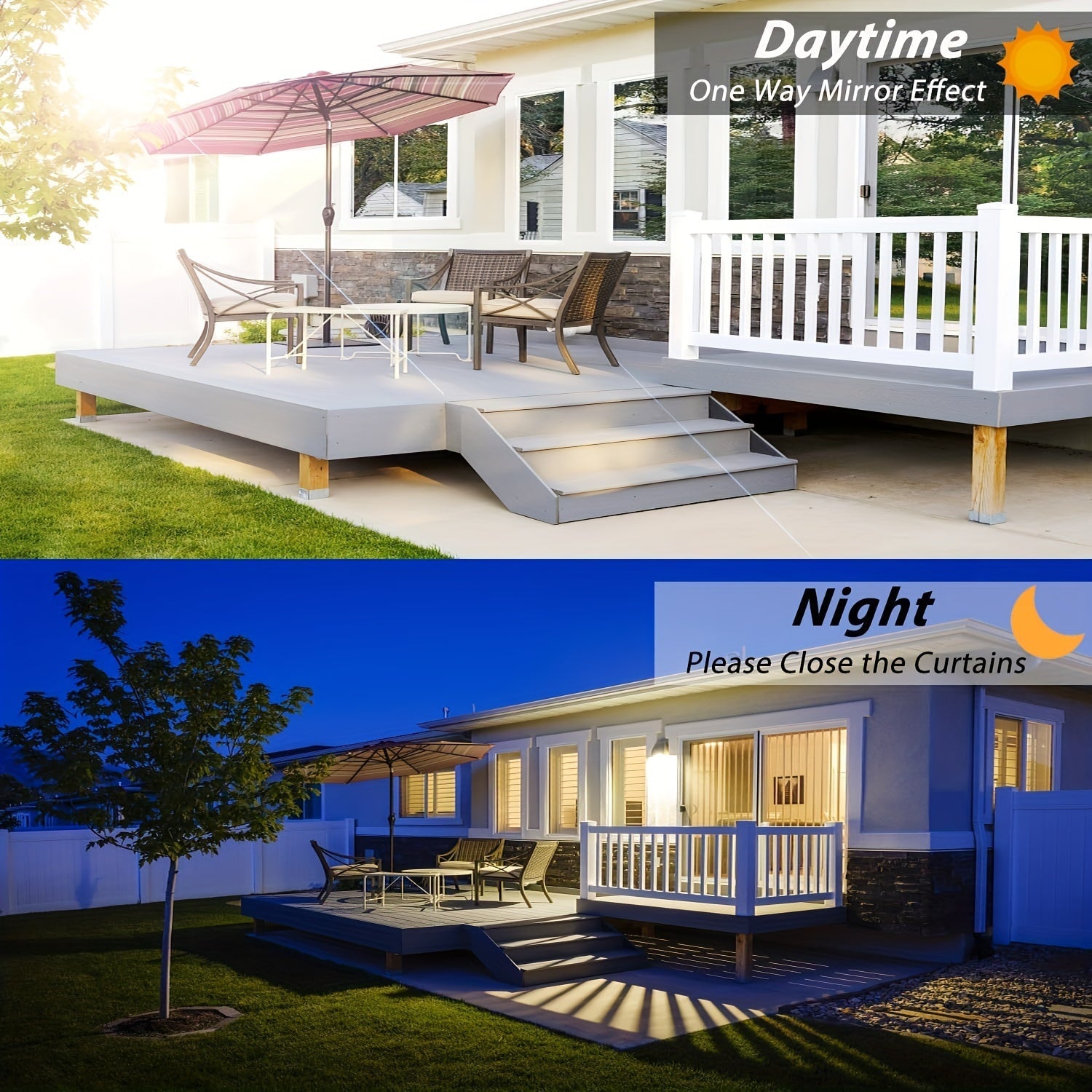 Película reflectante para ventanas de un solo sentido para privacidad, control UV y calor, plata, 4Mil, adhesivo estático