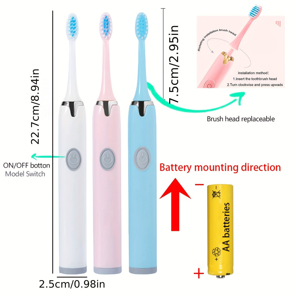 Electric Toothbrush for Adults with Soft Bristles, 6 Heads, Smart Technology