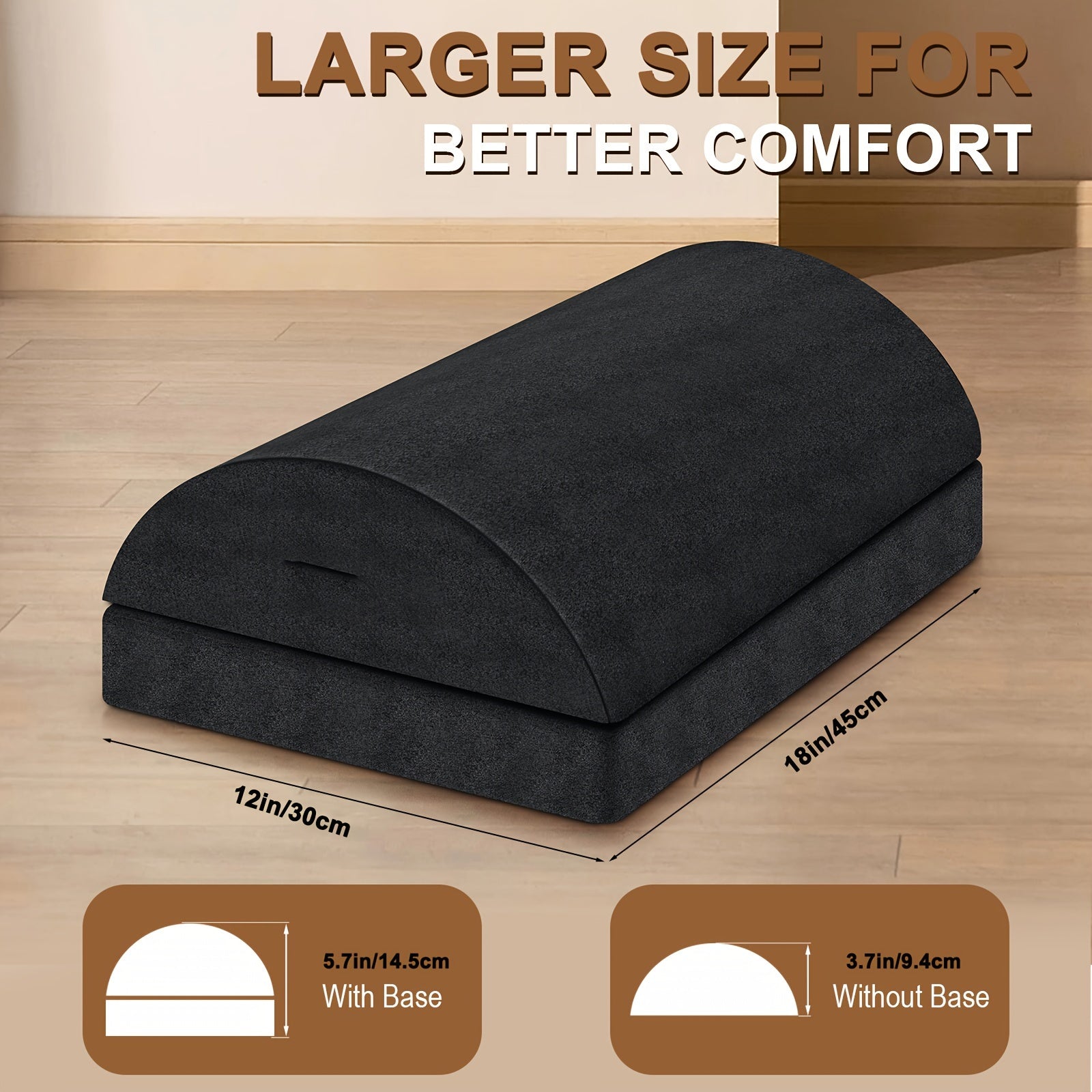 Felt Foot Rest with Washable Cover Adjustable Height for Office Car Home