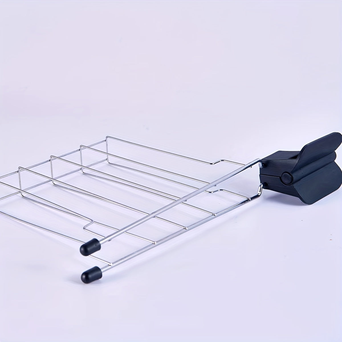 Stainless steel sandwich holder cage with heat-proof handle for toaster, anti-scalding clip