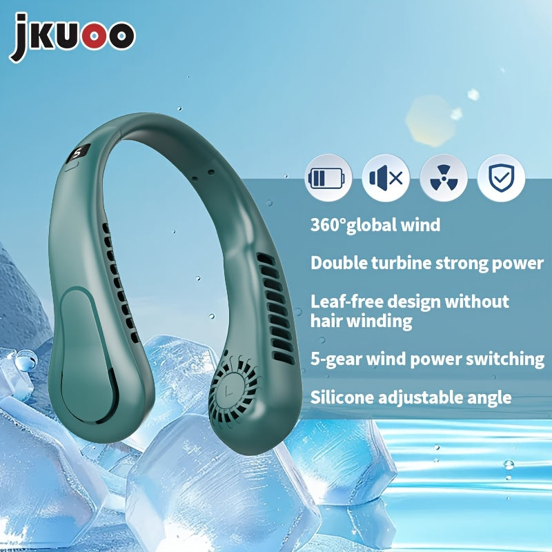 USB Hanging Neck Fan Portable Leafless Silent Electric Fan for Outdoor Use