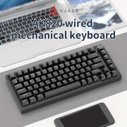 Wired Mechanical Keyboard 75 Keys Backlit Red Switch with Volume Knob