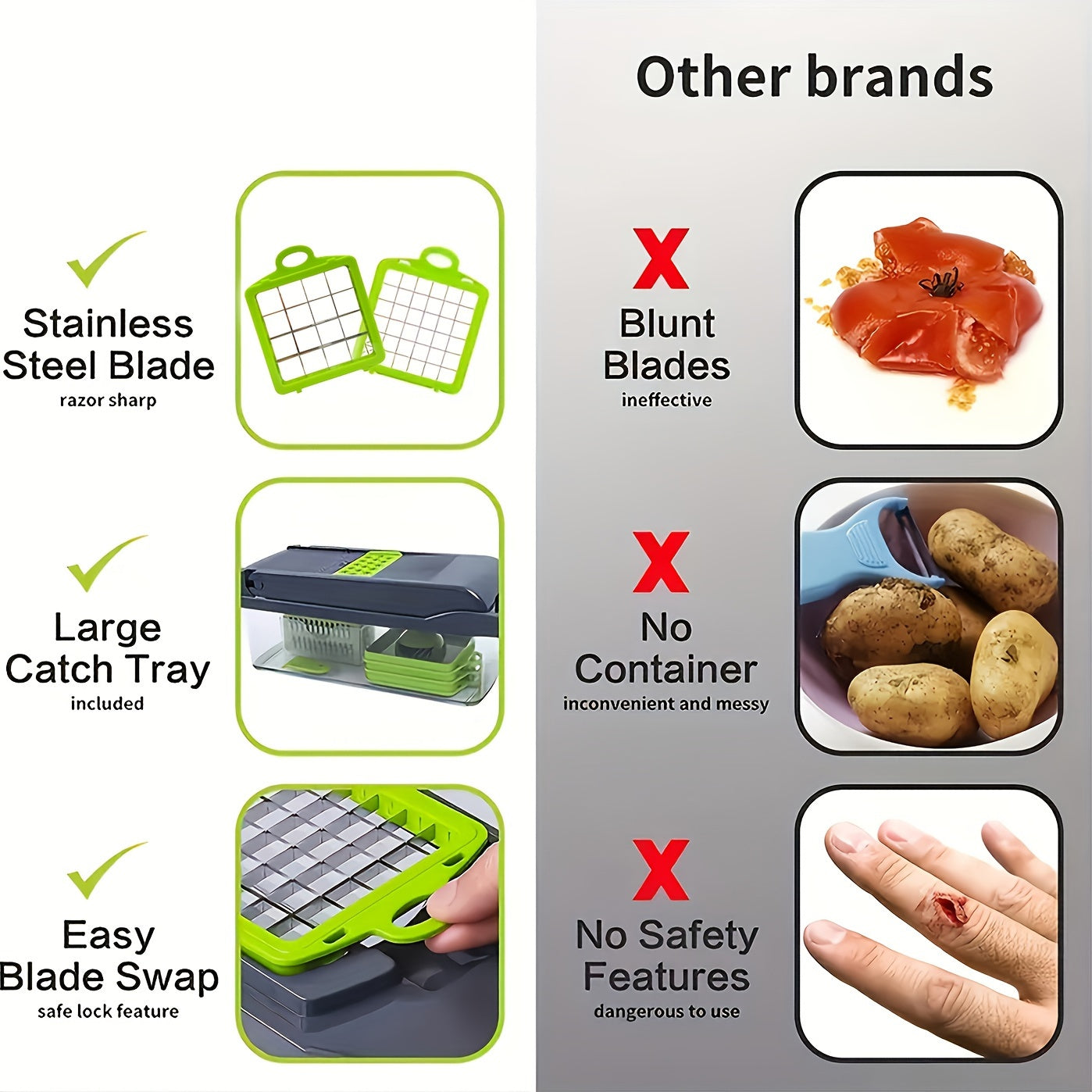 13-in-1 Vegetable Chopper and Fruit Slicer Kit with 8 Blades and Container