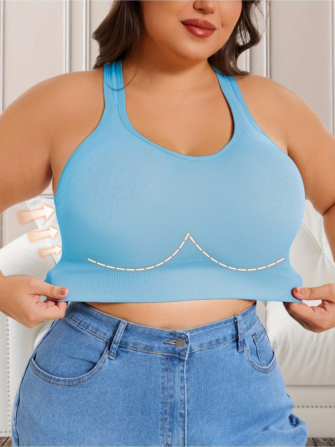 Women's Sports Bra Plus Size Non-Pilling Removable Padding Yoga Running Workout