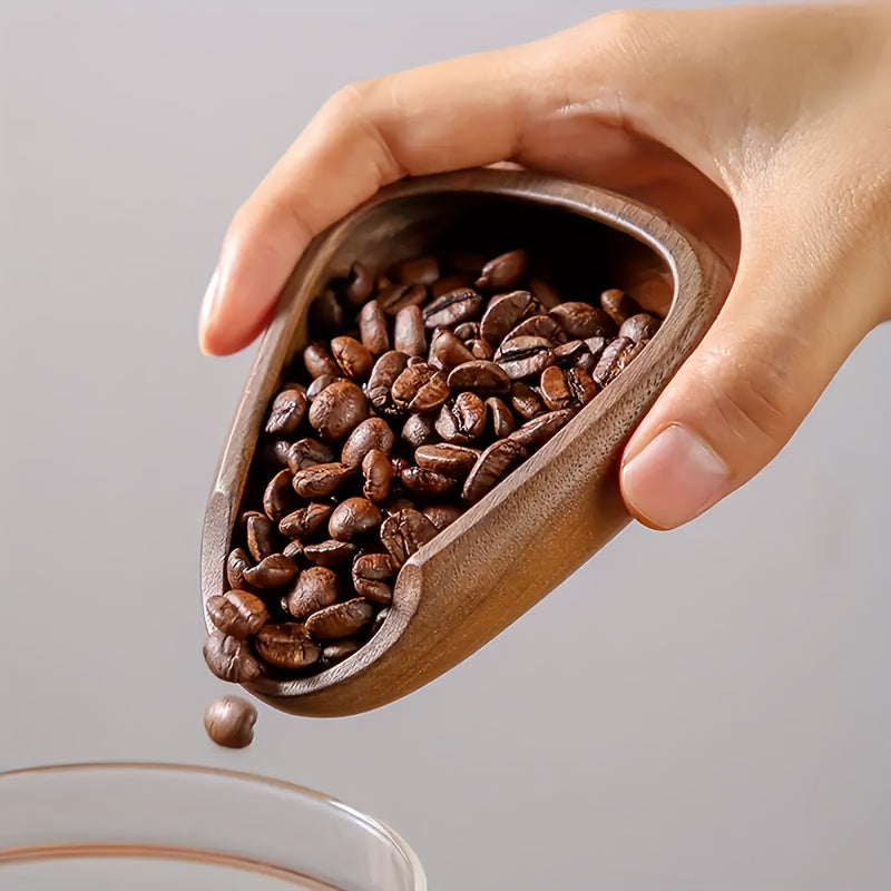 Wooden Coffee Scoop Triangle Walnut Anti-Slip for Kitchen Espresso Tea