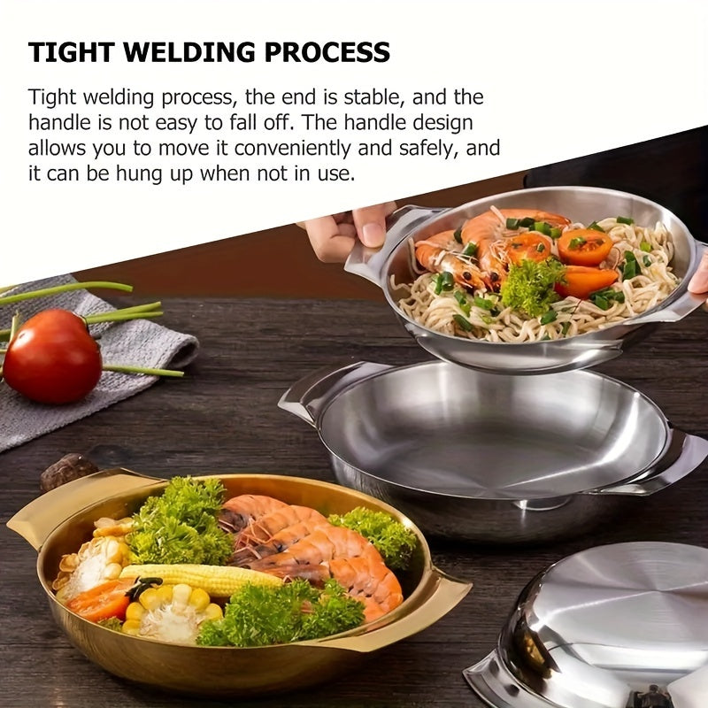 Stainless Steel Cooking Pot with Handles for Hot Pot Seafood Home Restaurant Use