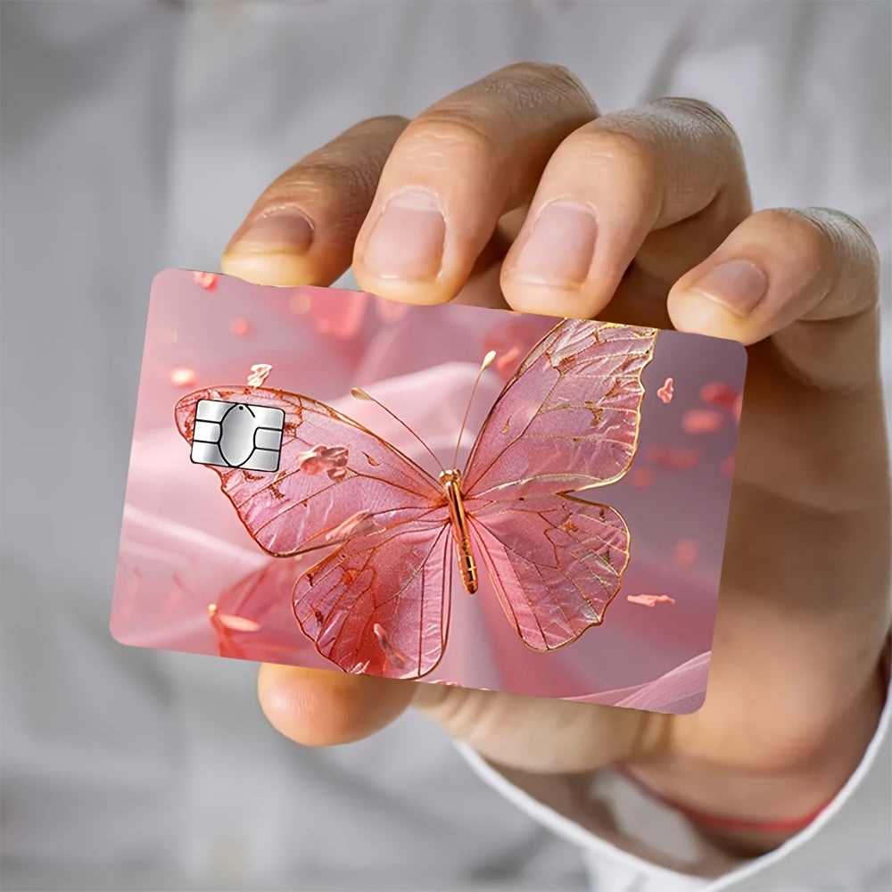 Set of 4 Waterproof PVC Butterfly Credit Card Protectors with Glamorous Designs