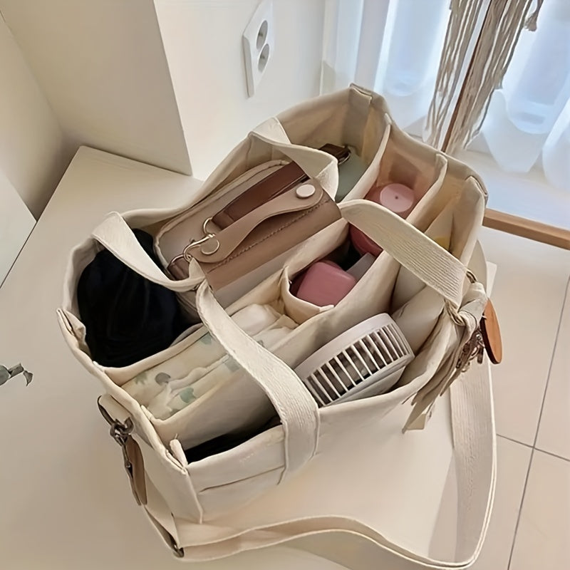 Car Organizer Bag Canvas Tote with Divided Sections and Multiple Pockets