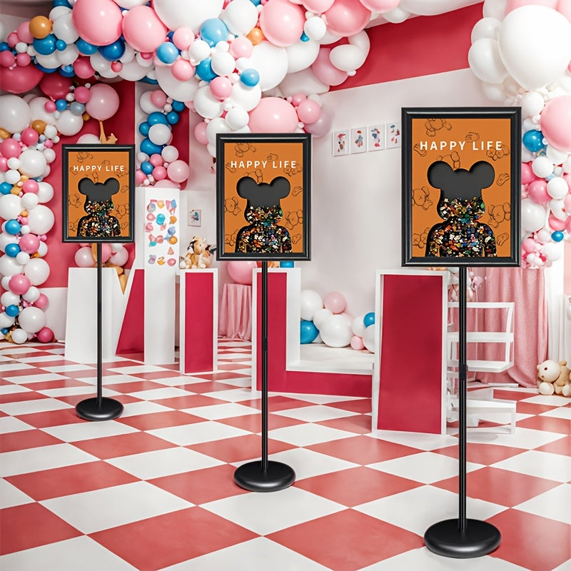 Стенд для металлических табличек A4, регулируемый, вращающийся, напольный, для внутреннего и наружного использования